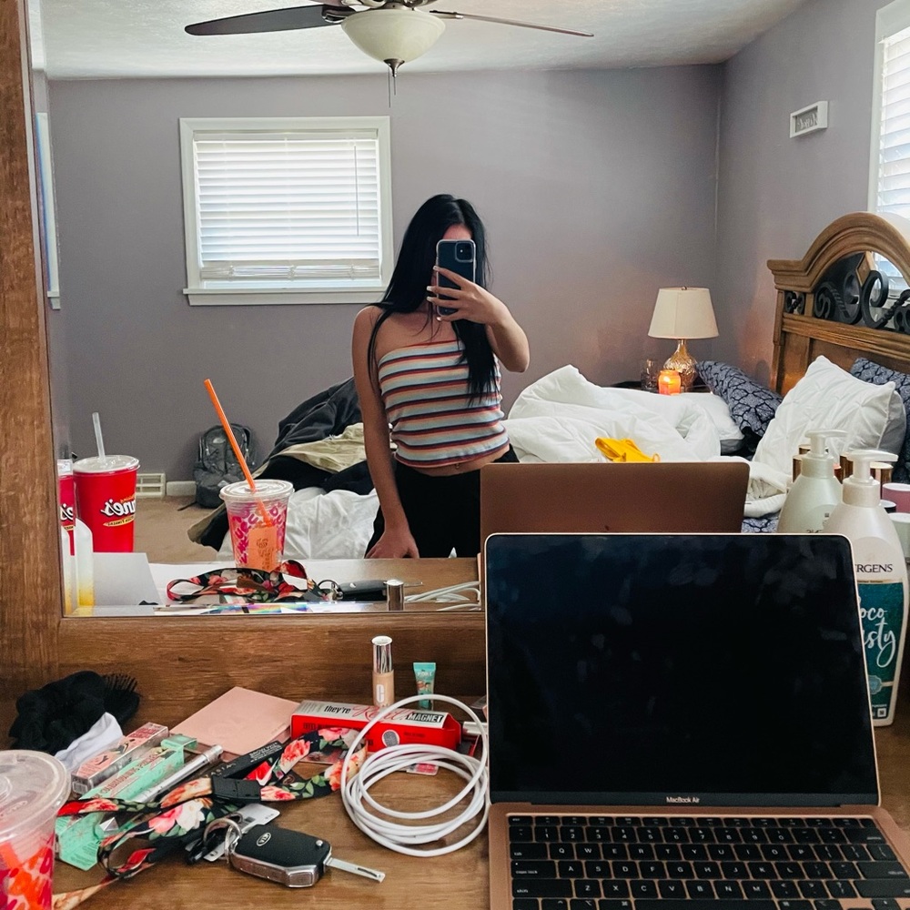 American Eagle Striped Tube Top